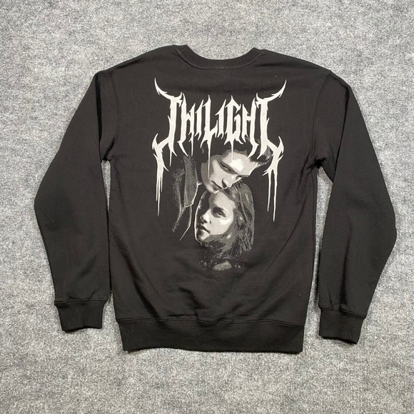Twilight Other - Twilight Saga Death Metal Logo Graphic Crewneck Sweatshirt Black Small Lionsgate